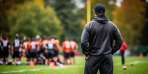 coach watching a team during a practice generative ai