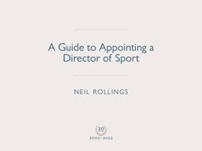 Guide to Appointing a Director of Sport (2022 update)